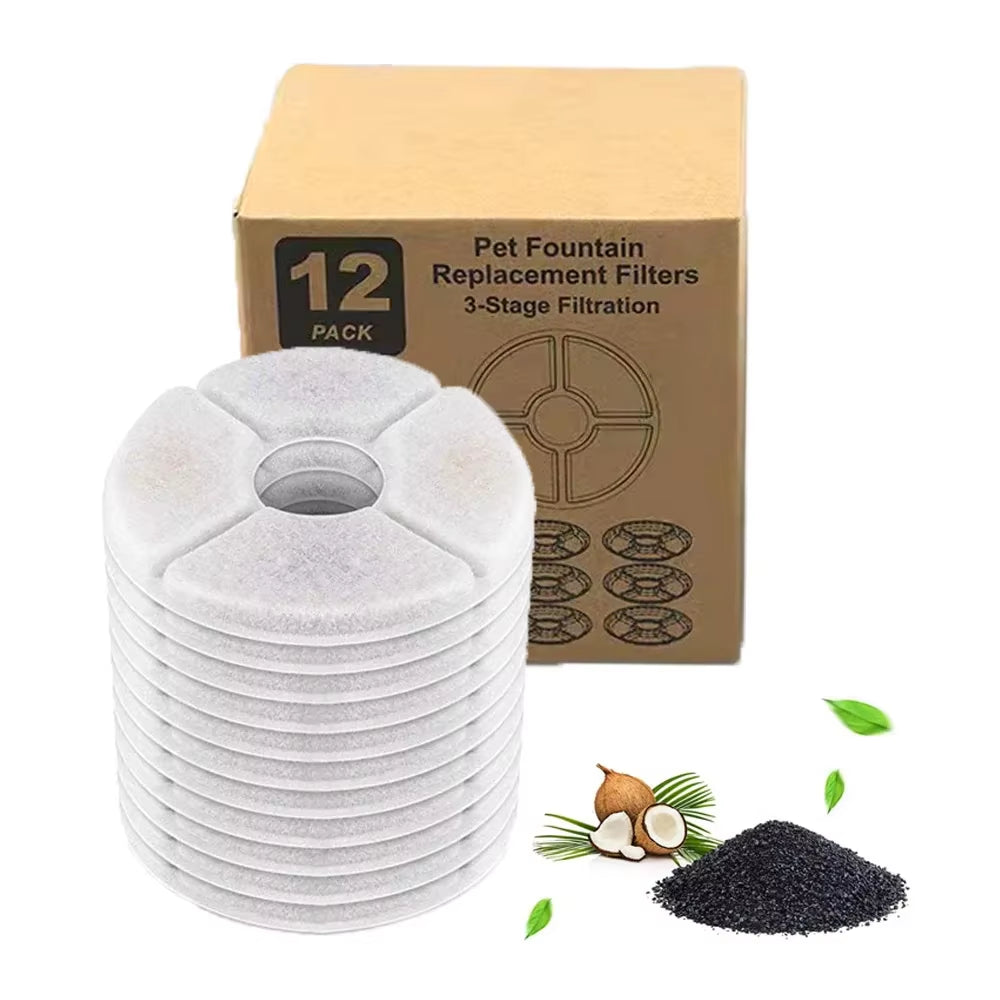 Replaced Activated Carbon Contton Filters for Cat Pet Dog Water Fountain Drinking Dispenser Replacement Filter