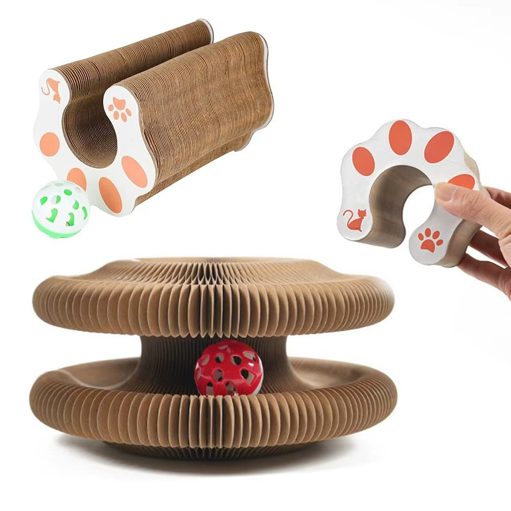 Transformable Kitty Kurlz Cat Toy Wear-Resistant No Crumbs Cat Scratching Board Resistant to Scratching