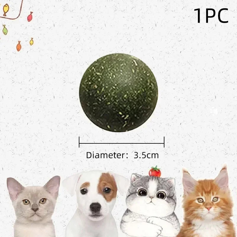 1-10PC Pet Catnip Toys Edible Catnip Ball Safety Healthy Cat Mint Cats Chasing Game Toy Products Clean Teeth the Stomach Catmint