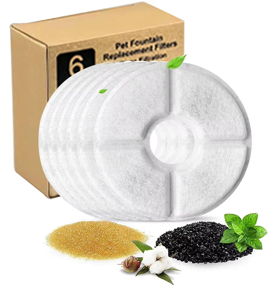 Replaced Activated Carbon Contton Filters for Cat Pet Dog Water Fountain Drinking Dispenser Replacement Filter