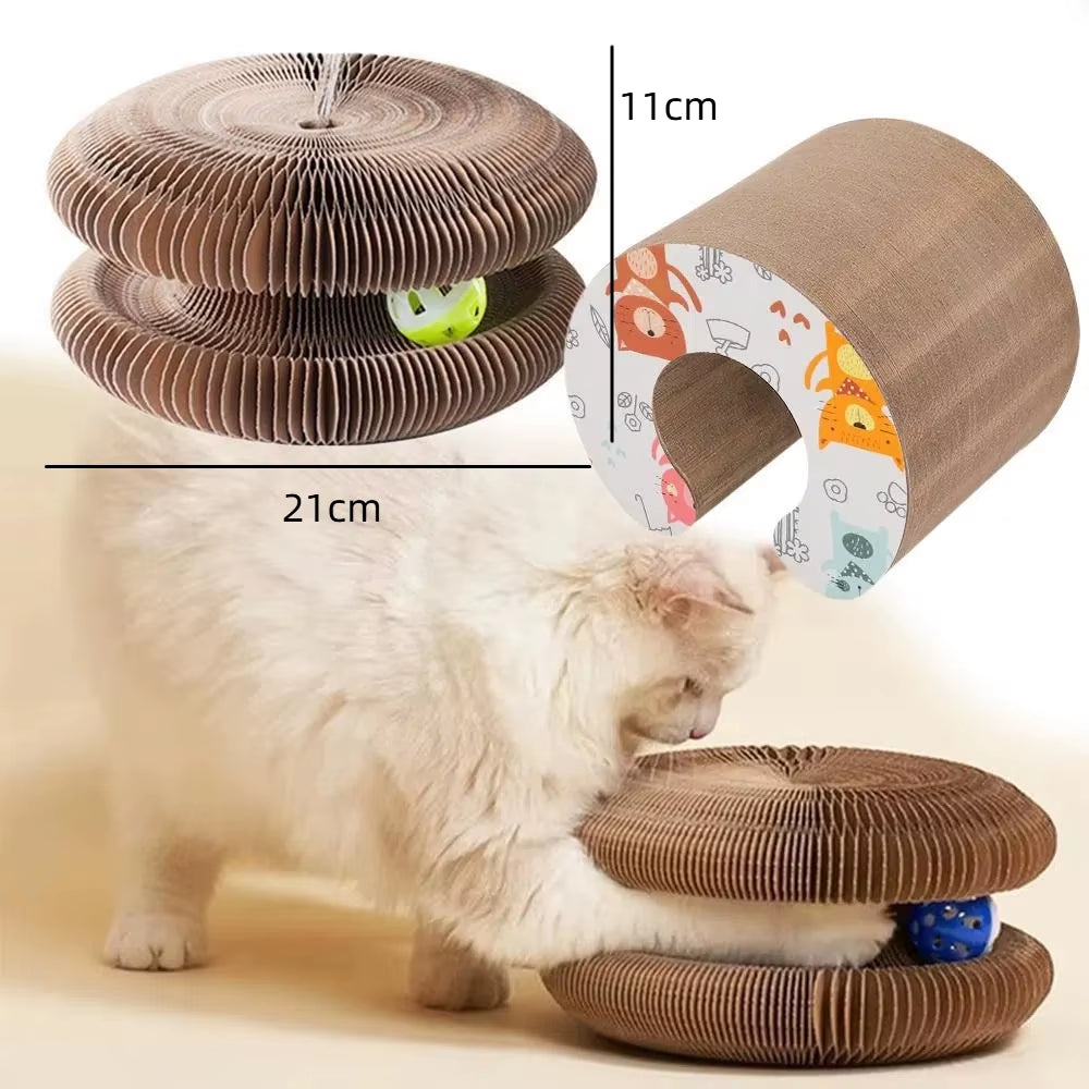Transformable Kitty Kurlz Cat Toy Wear-Resistant No Crumbs Cat Scratching Board Resistant to Scratching