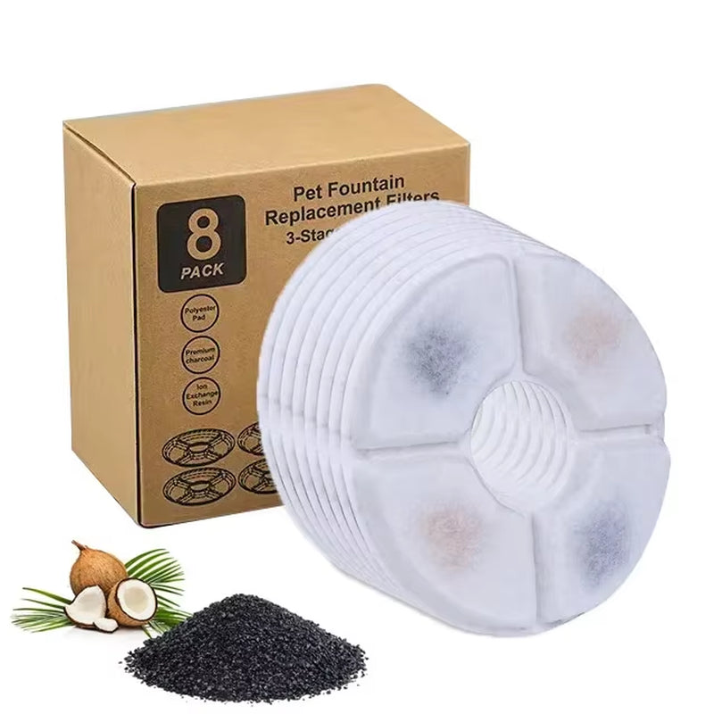 Replaced Activated Carbon Contton Filters for Cat Pet Dog Water Fountain Drinking Dispenser Replacement Filter