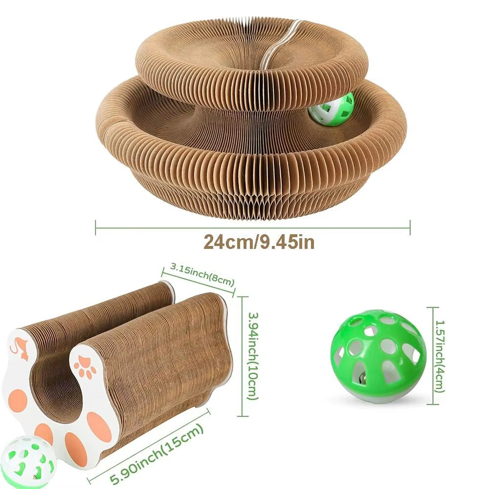 Transformable Kitty Kurlz Cat Toy Wear-Resistant No Crumbs Cat Scratching Board Resistant to Scratching