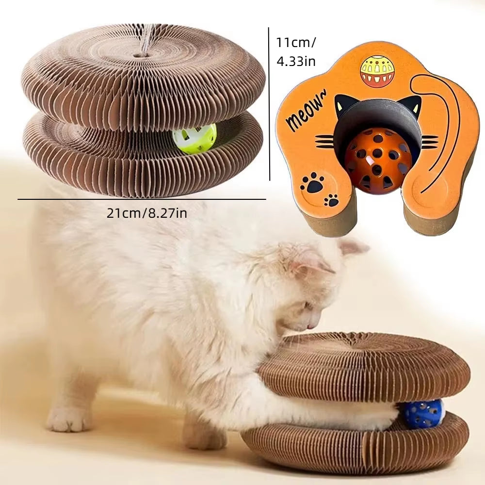 Transformable Kitty Kurlz Cat Toy Wear-Resistant No Crumbs Cat Scratching Board Resistant to Scratching