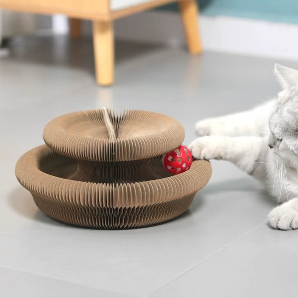 Transformable Kitty Kurlz Cat Toy Wear-Resistant No Crumbs Cat Scratching Board Resistant to Scratching