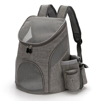 Portable Mesh Dog Bag Breathable Dog Backpack Foldable Large Capacity Cat Carrying Bag Portable Outdoor Travel Pet Carrier