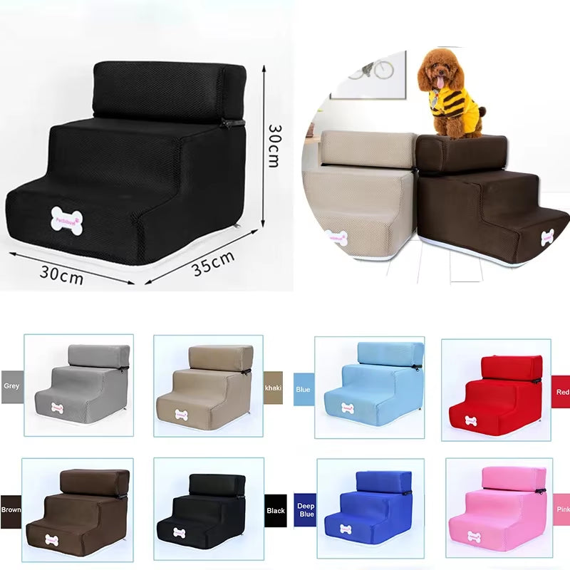 Hot Dog House Dog Stairs Pet 3 Steps Stairs for Small Dog Cat Pet Ramp Ladder Anti-Slip Removable Dogs Bed Stairs Pet Supplies