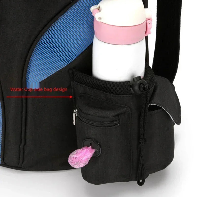 Portable Mesh Dog Bag Breathable Dog Backpack Foldable Large Capacity Cat Carrying Bag Portable Outdoor Travel Pet Carrier